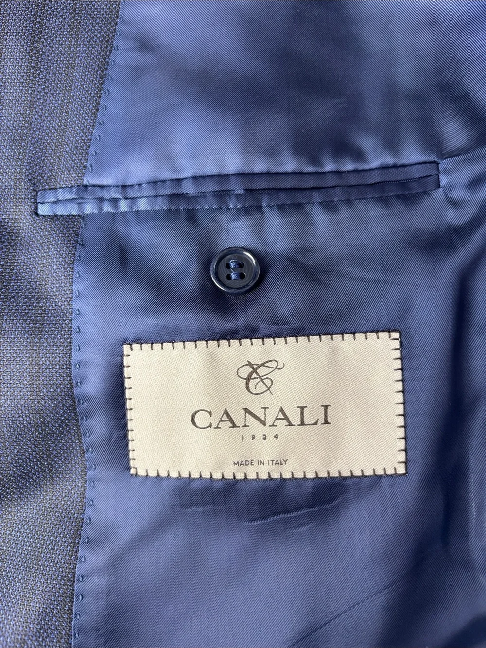 Canali Navy Pinstripe Two-Button Blazer